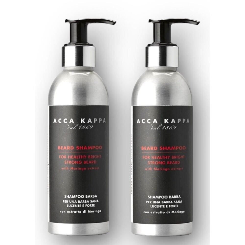 ACCA KAPPA Barber Shop Collection Beard Shampoo 2 Pack 400ml 200ml Each Moringa